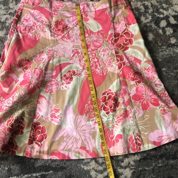 Express Design Studio Pink Floral Cotton Skirt 8 - Picture 4 of 7